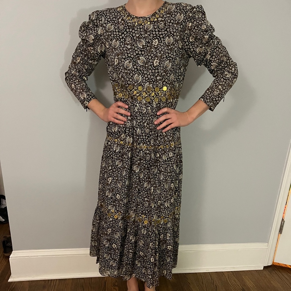 Michael Kors Bohemian black and brown maxi dress
